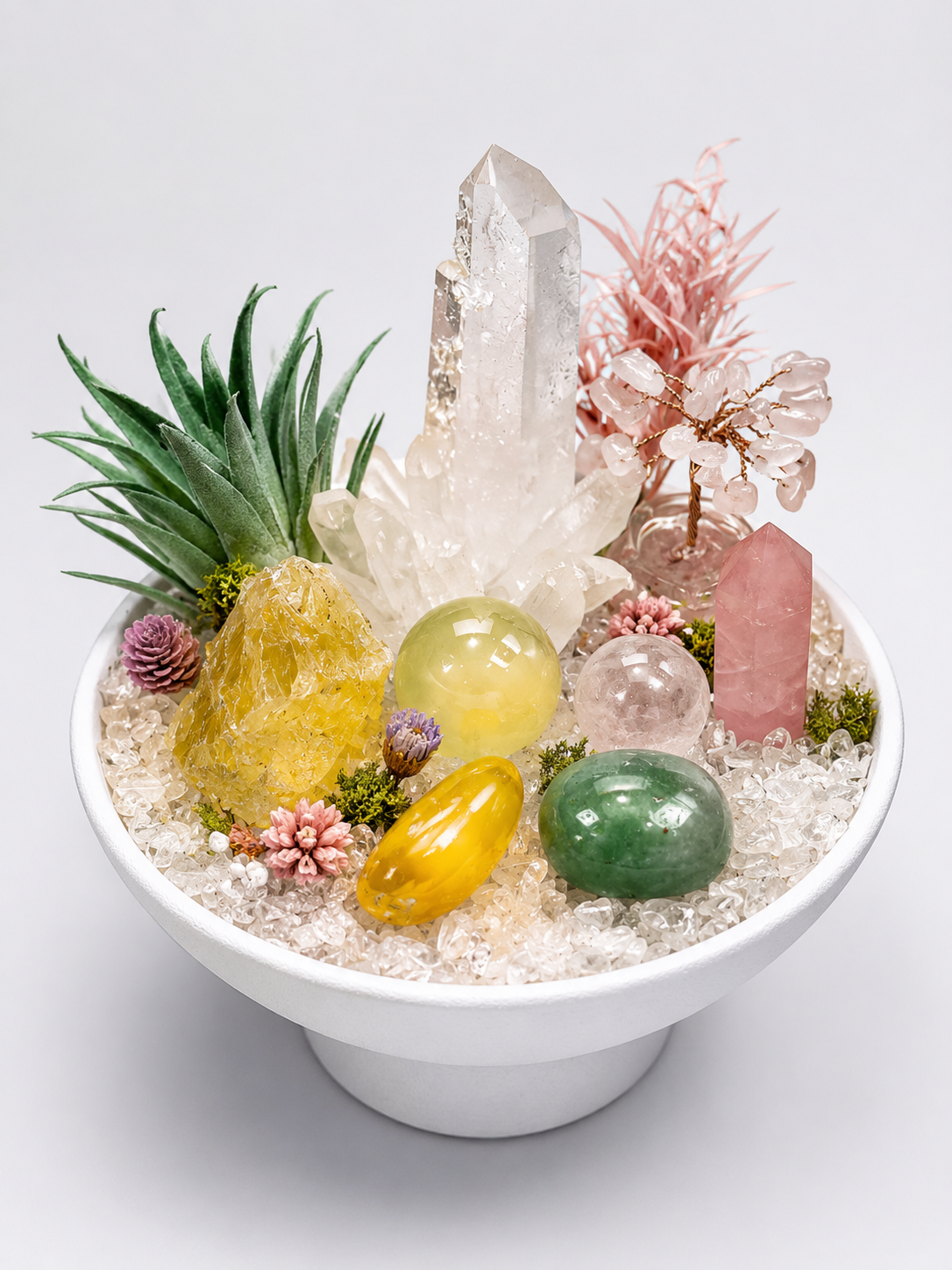 Pastel Spectrum Harmony Crystal Desktop Garden