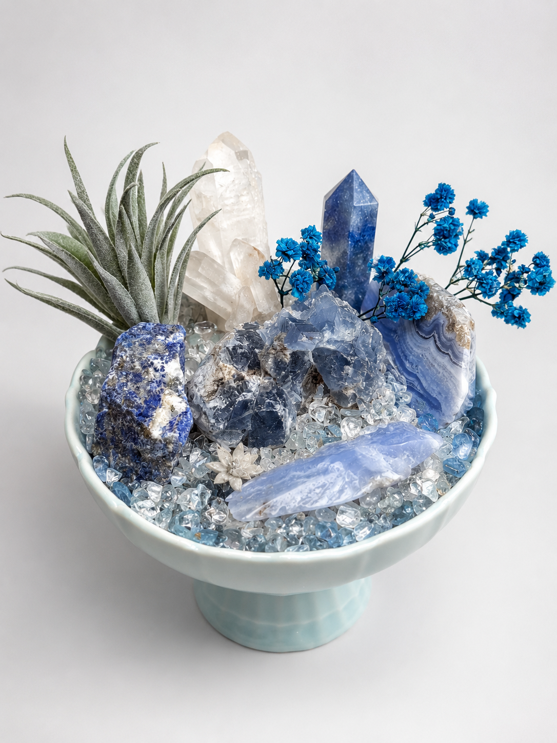 Sapphire Clarity Crystal Desktop Garden