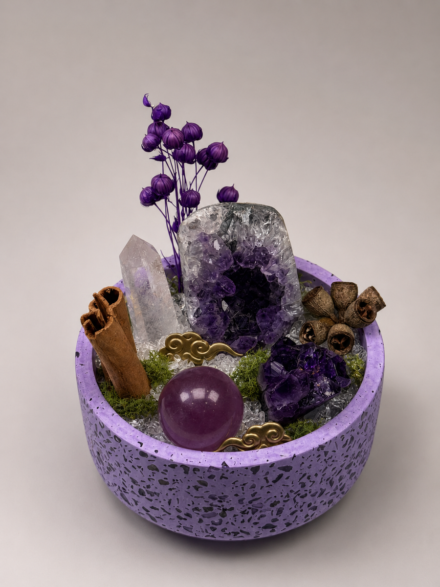 Amethyst Grove Crystal Desktop Garden