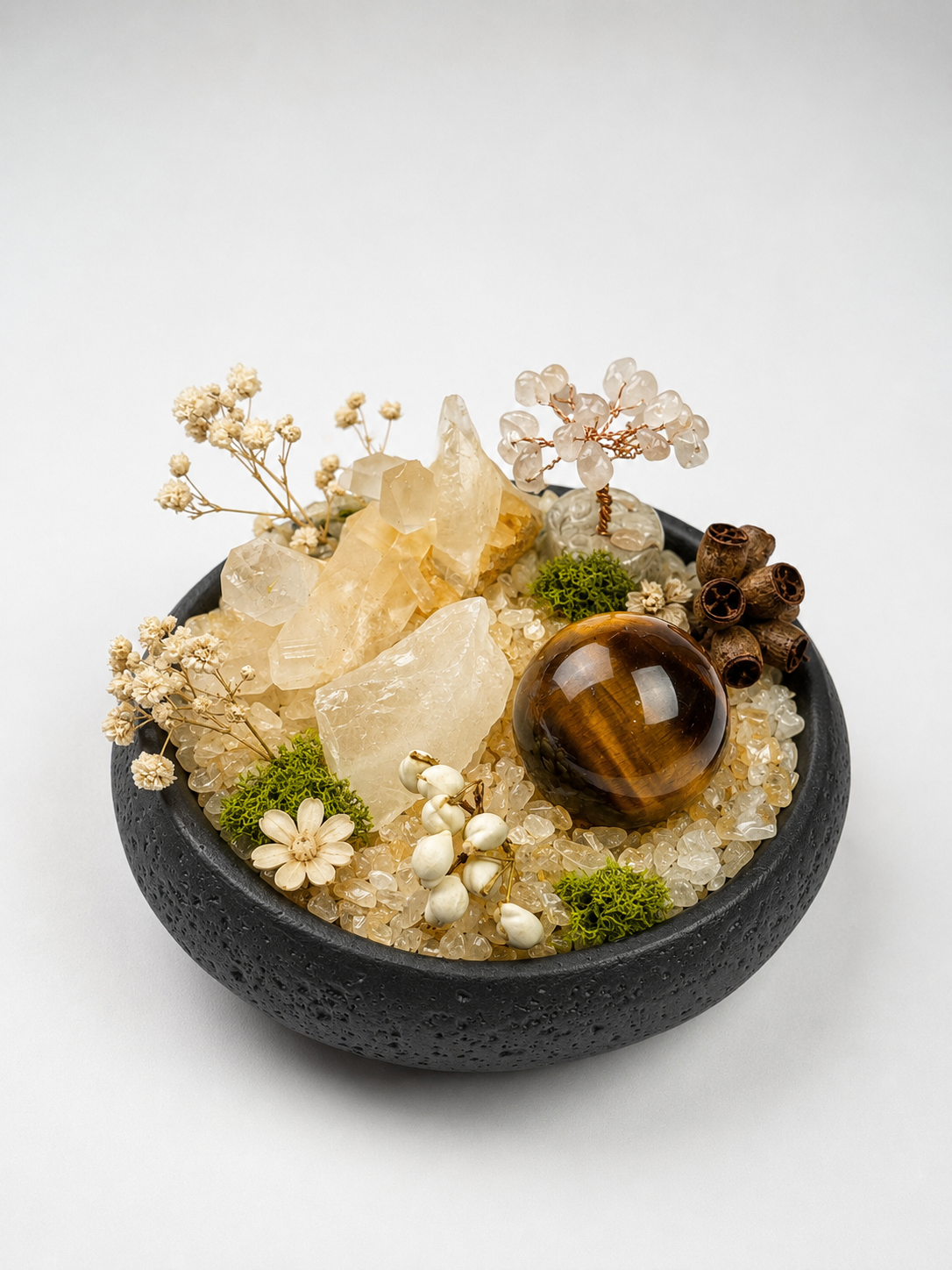 Mini Citrine Meadow Crystal Desktop Garden