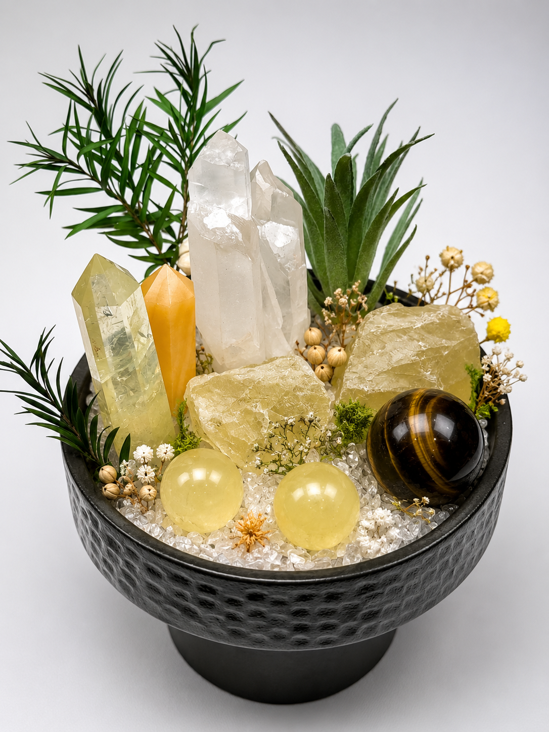 Tiger Eye Abundance Crystal Desktop Garden